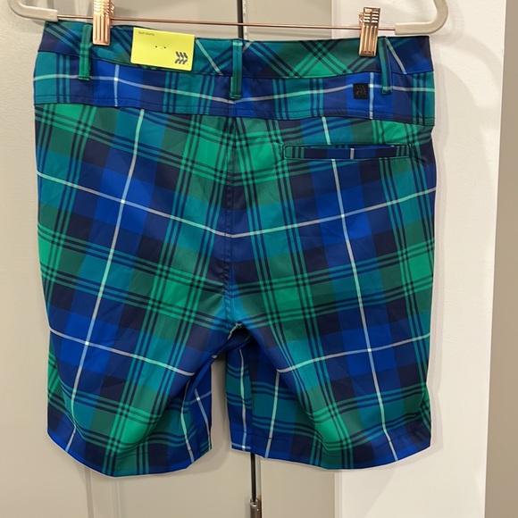 NWT: All in Motion Blue/Green Plaid Golf Shorts - Picture 5 of 7